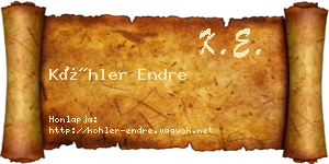 Köhler Endre névjegykártya