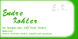 endre kohler business card